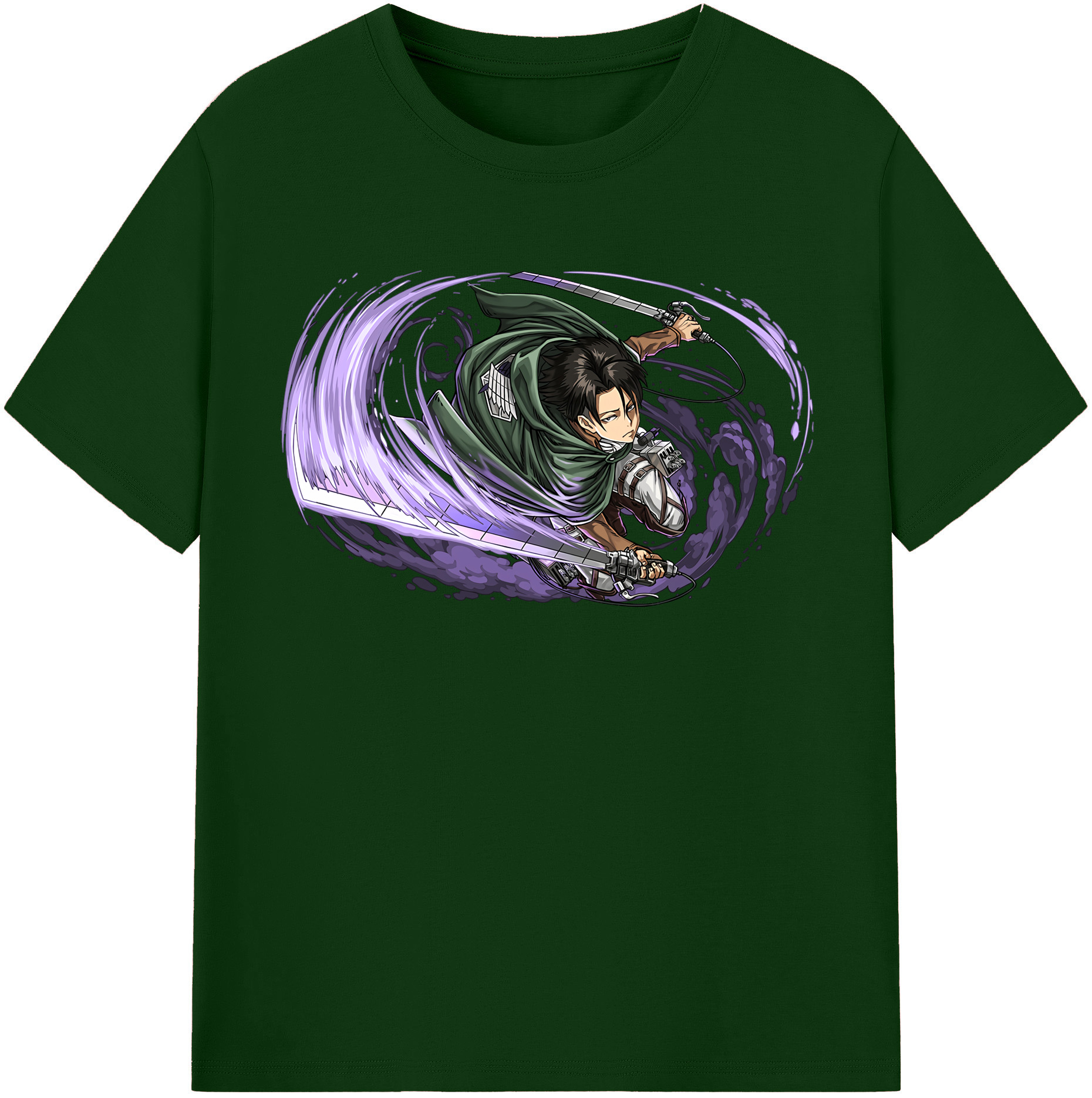 （画像用） 進撃の巨人 リヴァイ·アッカーマン Attack on Titan Levi Ackerman 綿100％半袖Tシャツ（フロントプリント）